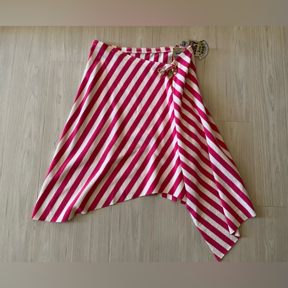 Juicy Couture RARE NWT Vintage Fuchsia Pink & White Terry Cloth Skirt Skirt💕 - Picture 2 of 10